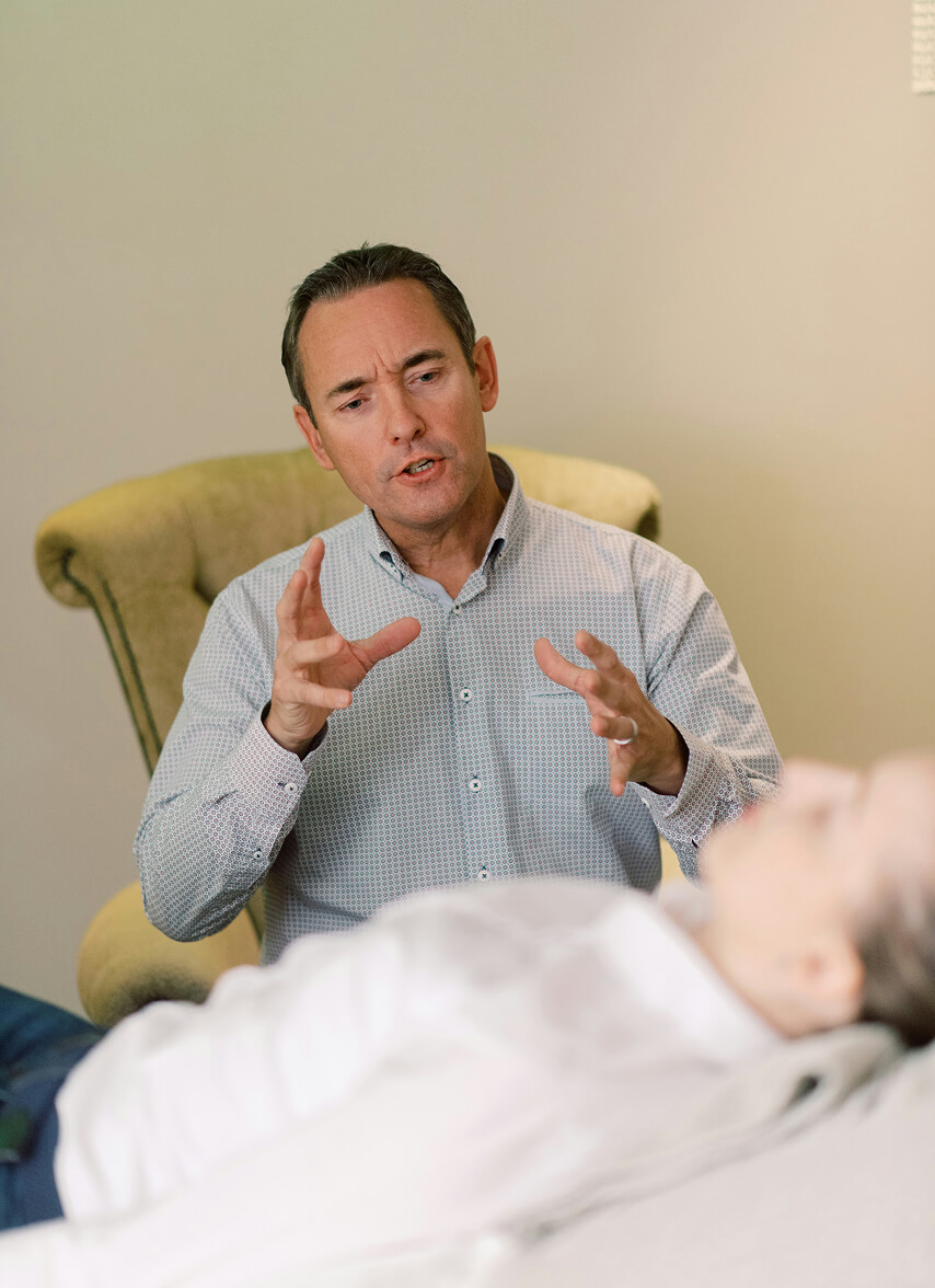 Person instructing a patient