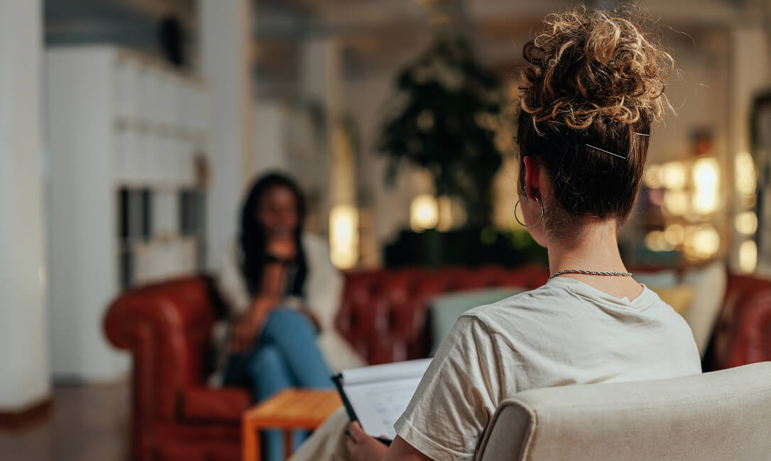 Two people having a conversation