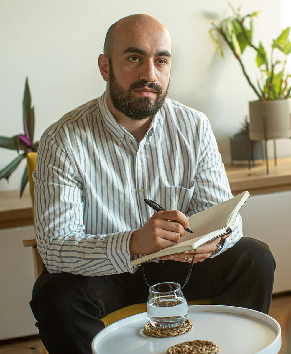 A therapist listening to their patient.