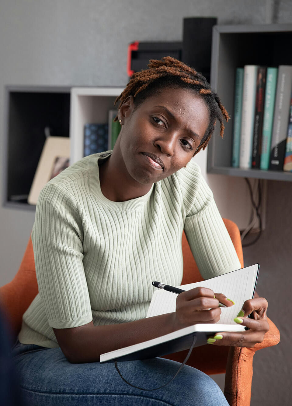 Therapist speaking to patient.