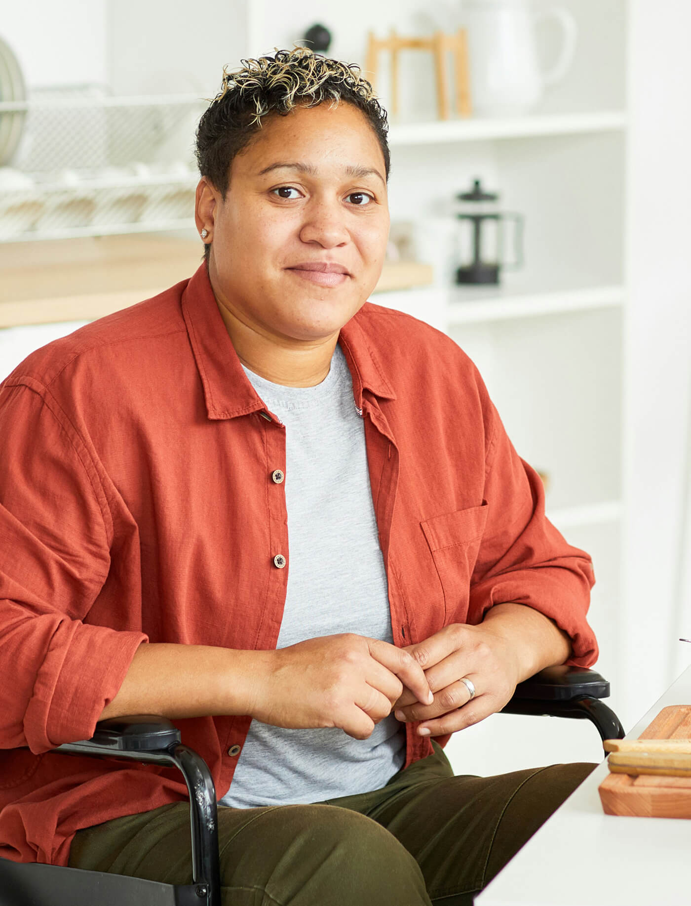 Person in a wheelchair.